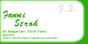 fanni stroh business card